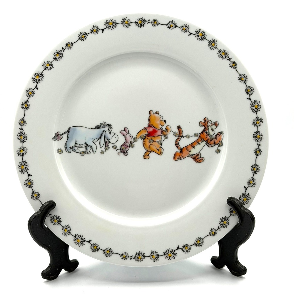 Disney Winnie the Pooh Dinner Plate 10.5in White Excellent Daisy Chain